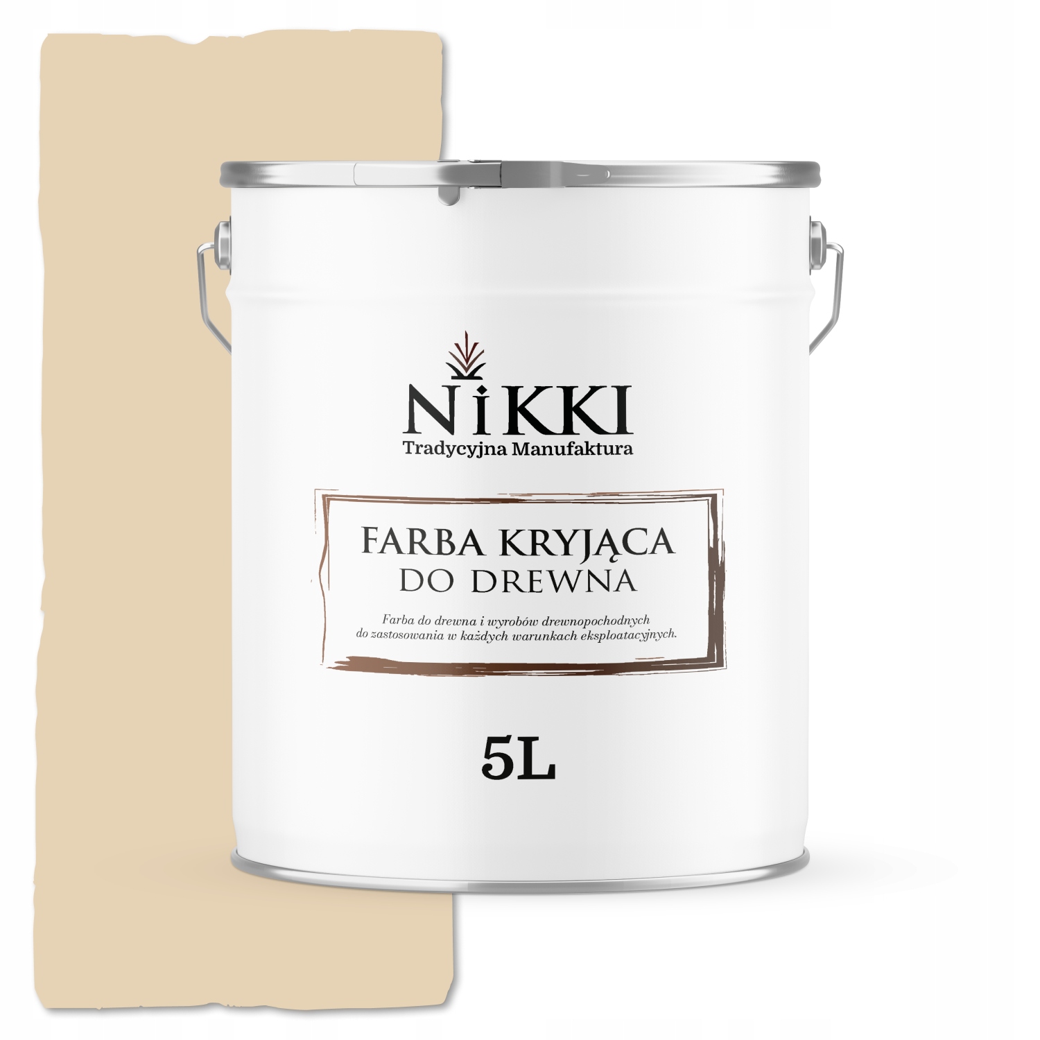 Farba Do Drewna Kryjąca Drzwi Renowacji Kremowo Beżowy RAL1015 Połysk 5L