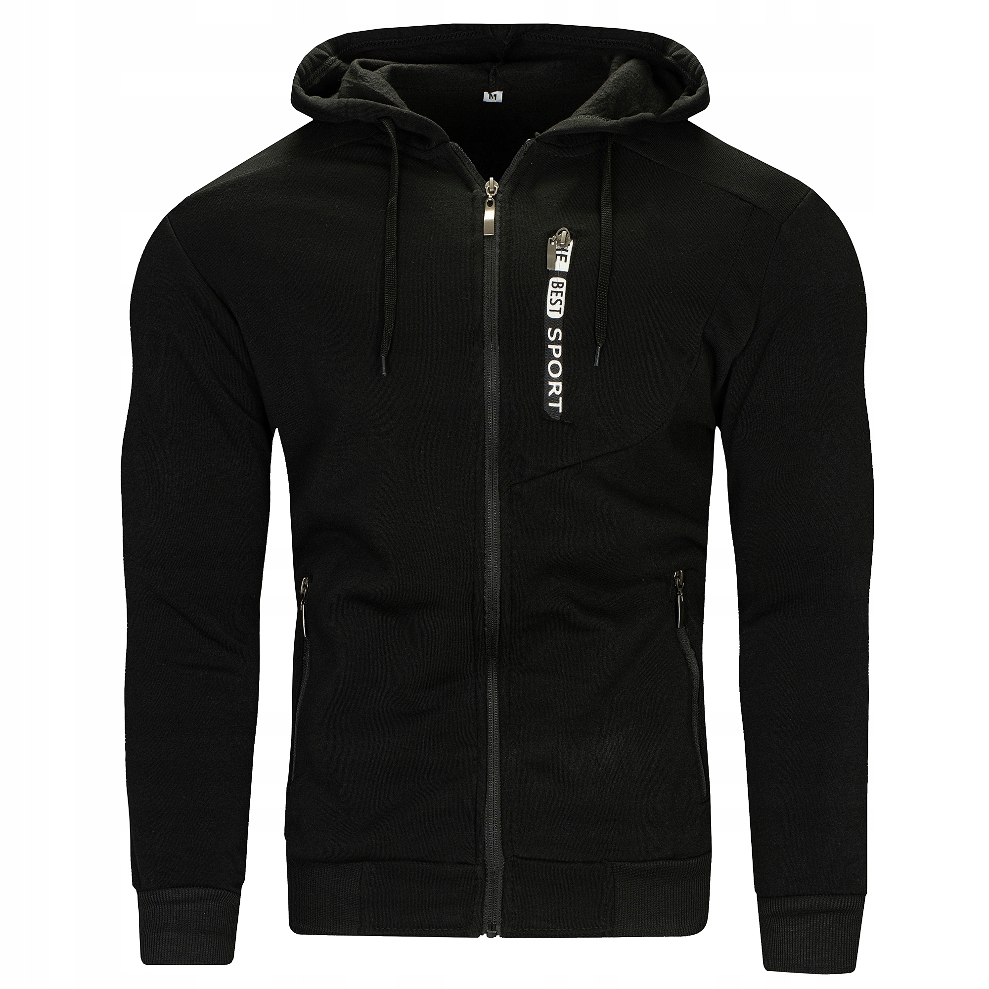 R2560 r. XL GŁADKA ROZPINANA BLUZA Z KAPTUREM