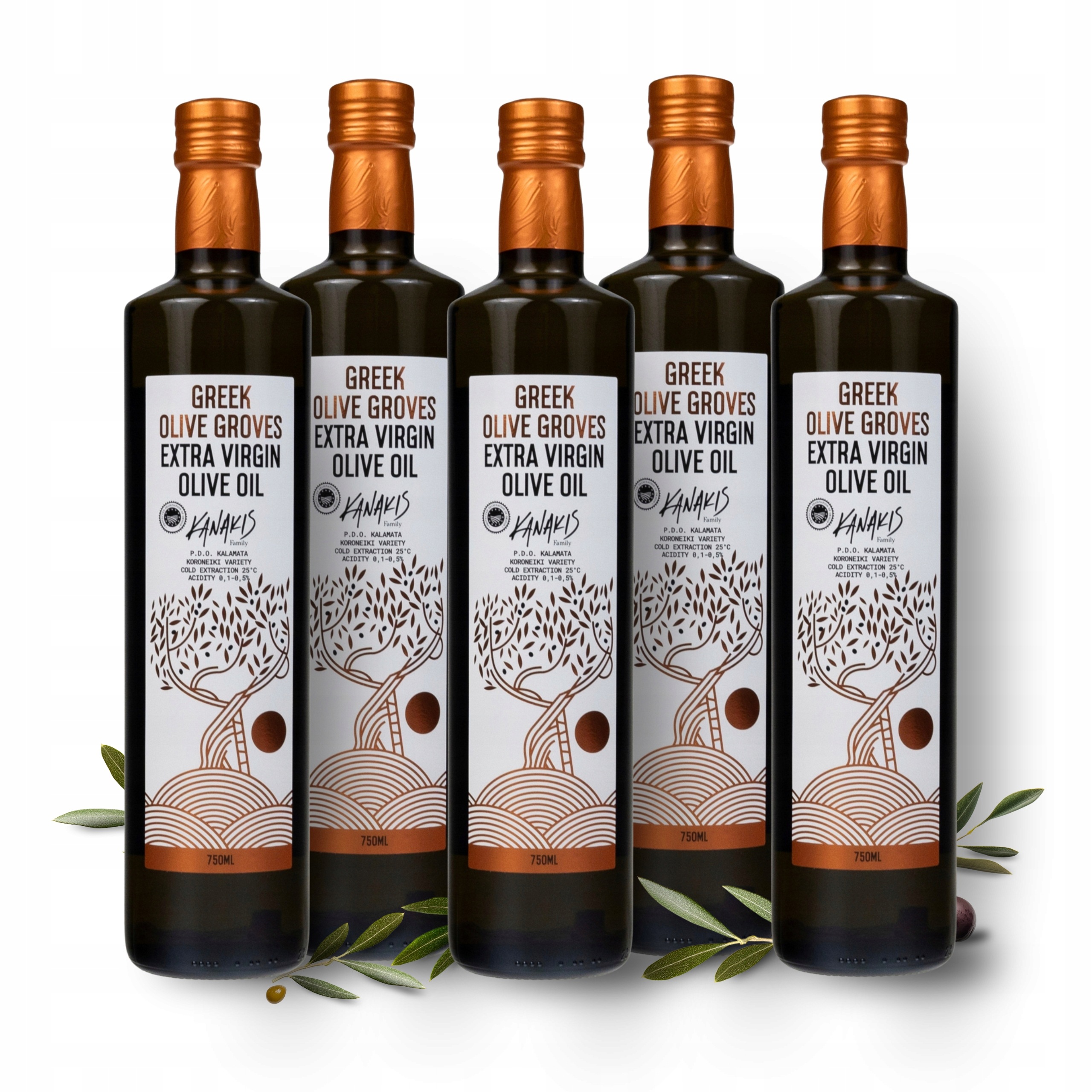 5x Oliwa z Oliwek Extra Virgin Grecka 750ml Filtrowana Tłoczona na zimno