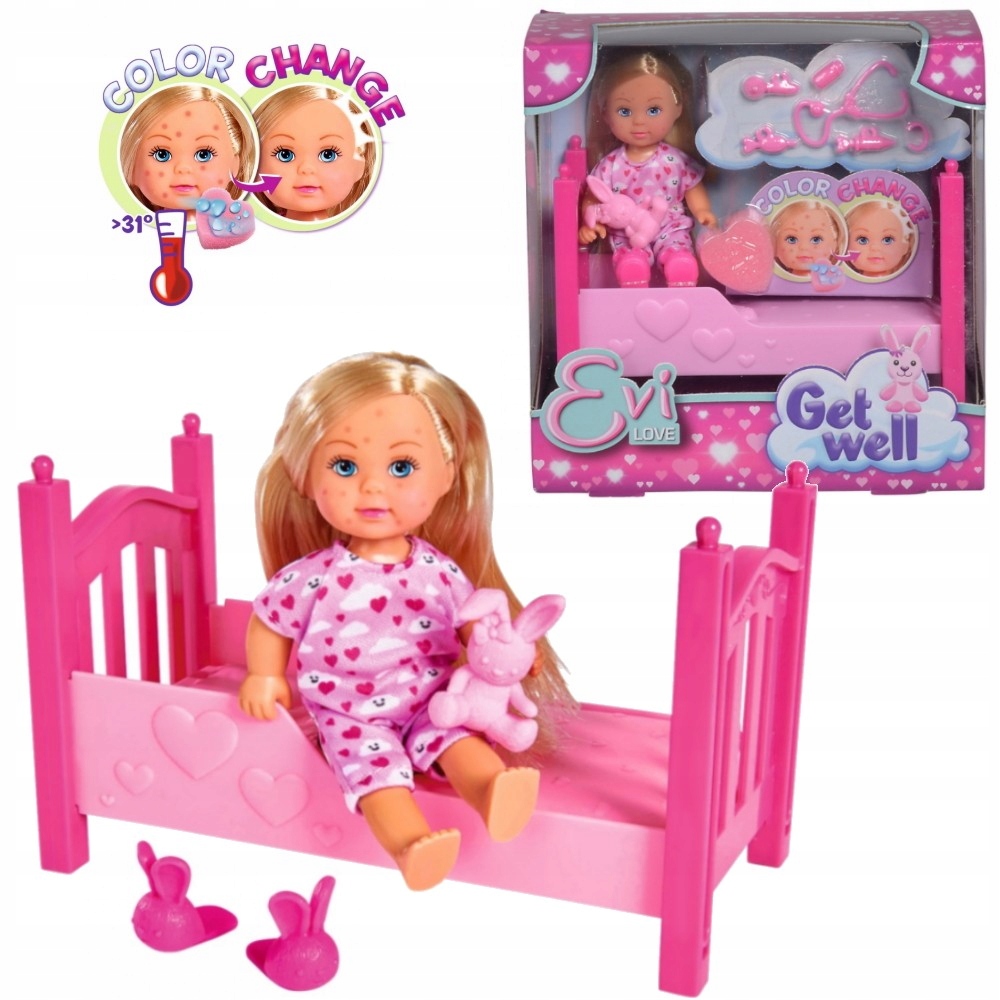 LALKA EVI LOVE PONOWNIE ZDROWA + ŁÓŻKO