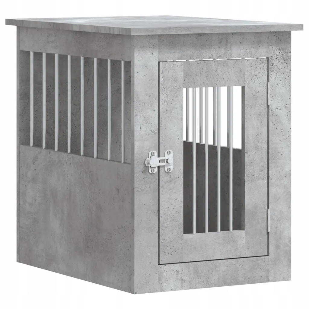 Levně Kotec pro psa, šedý beton 45x62x59 cm, materiál