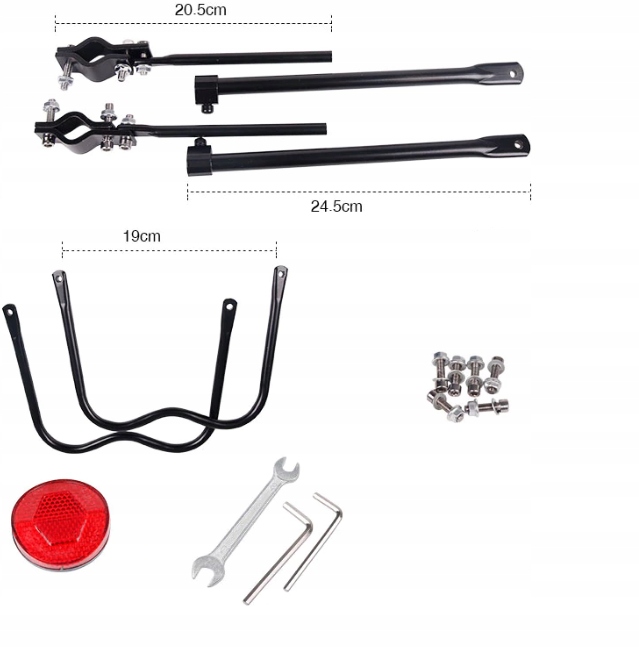 BAGAŻNIK ROWEROWY ALUMINIUM MOCNY TYLNY UNIWERSALNY 50KG NA ROWER Kolor dominujący czarny