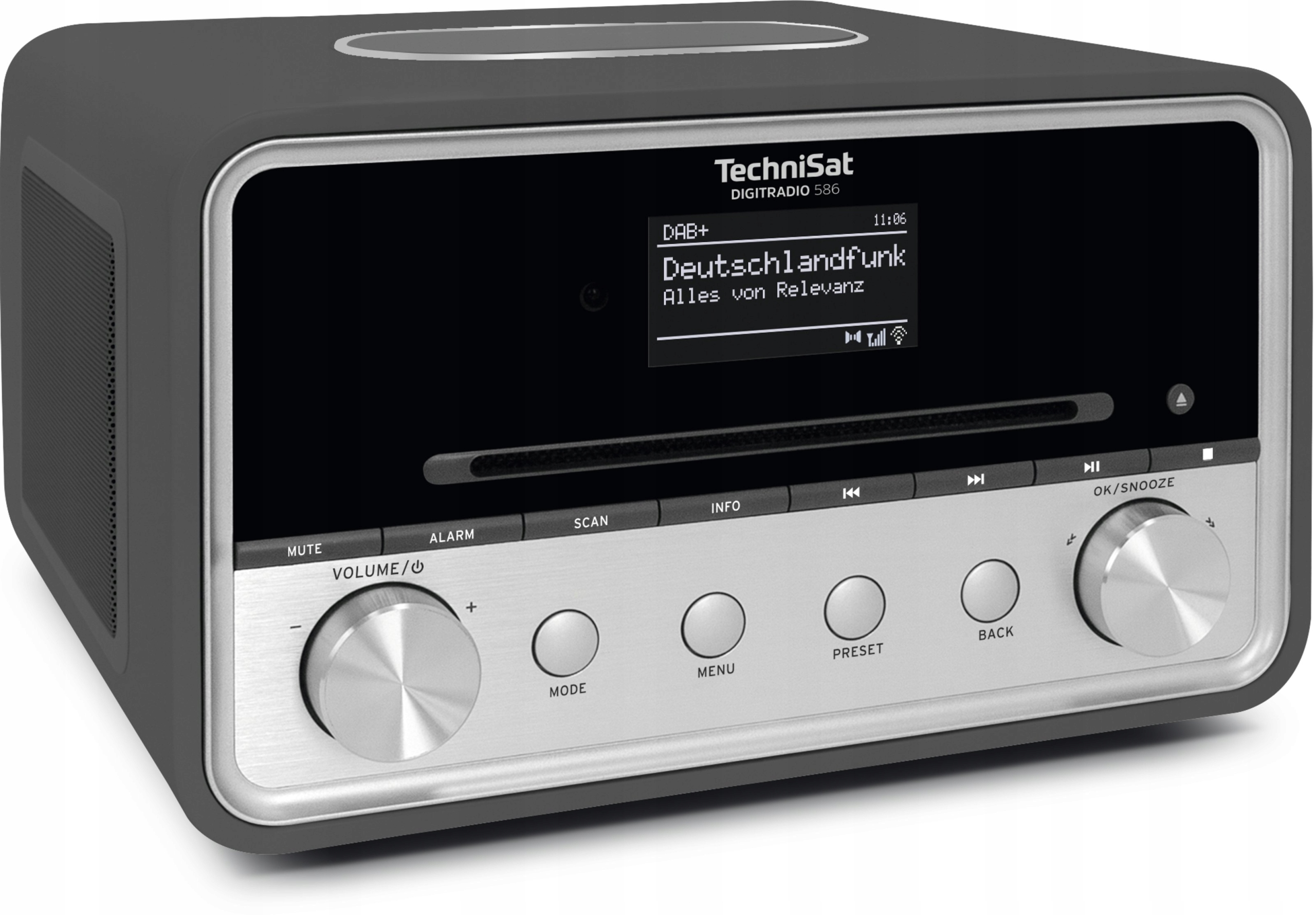 Radio internetowe TechniSat z odtwarzaczem CD, Dab+, Fm, szare