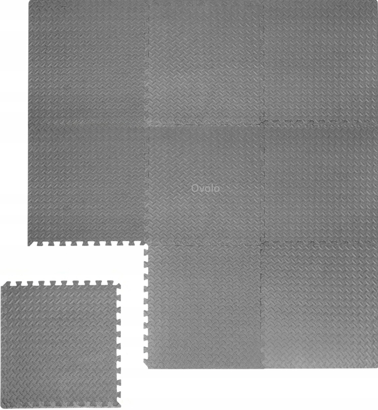 Gumová Podlaha Puzzle do posilovny ochranná podložka pod stroje šedá 1,8x1,8m