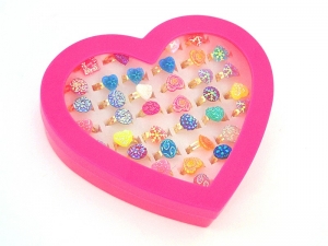 Pierścionek regulowany- KOLOROWY kwiatek-2SZT