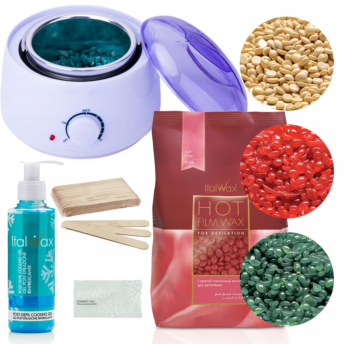 Zestaw DEPILACJA WOSK TWARDY Podgrzewacz RÓŻA