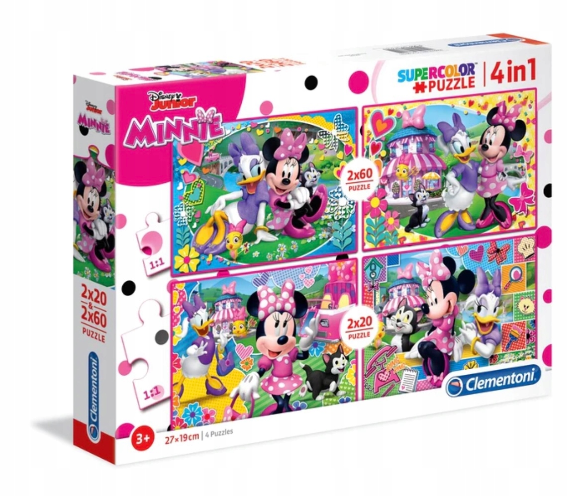 

Puzzle Myszka Minnie 4w1 Clementoni 2x20 2x60 ele