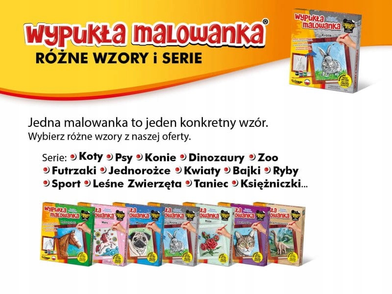 Wypukła Malowanka Fantazja SYRENKOTKA Zestaw Kreat Materiał karton plastik