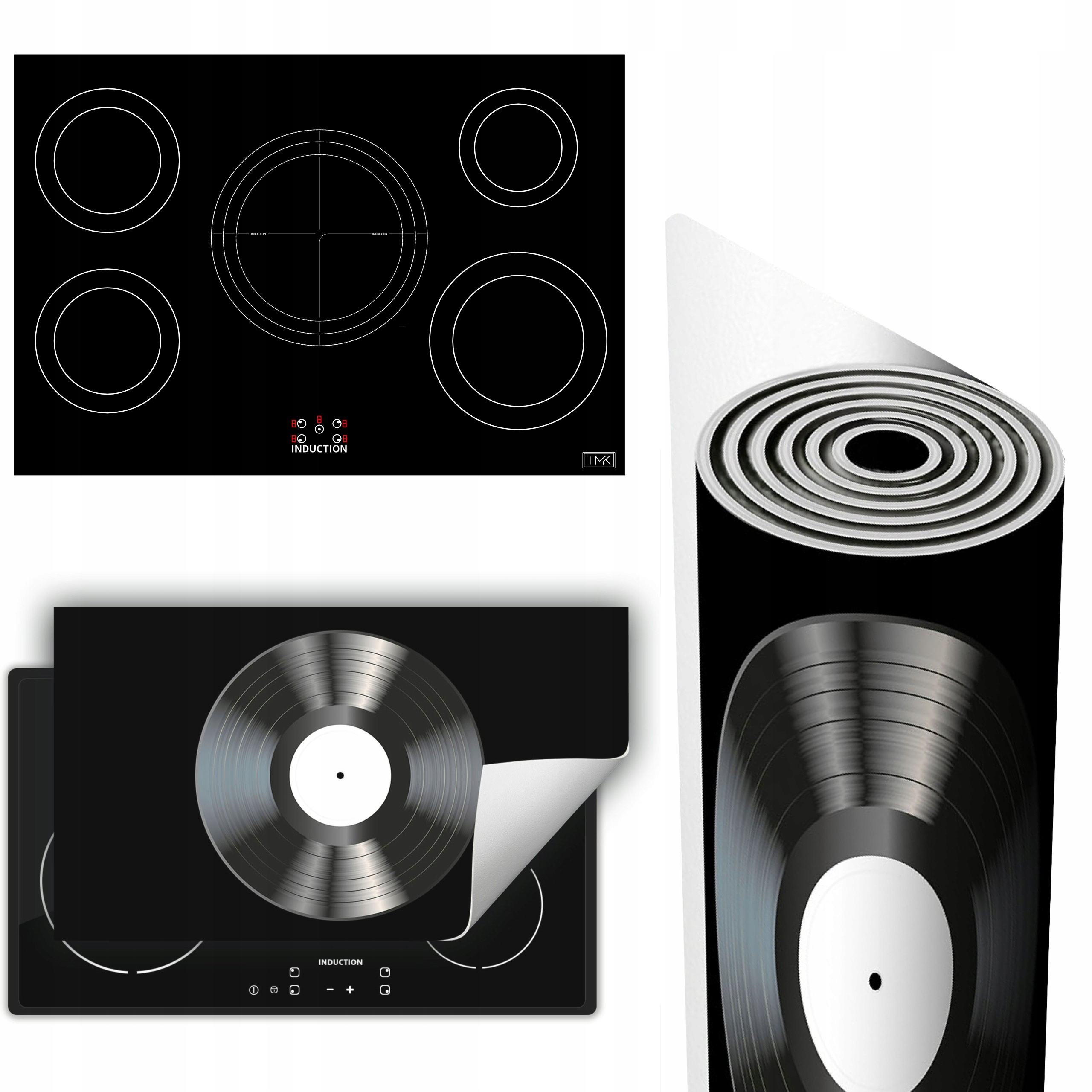 Vinylová Podložka Ochrana Kuchyňské Desky 90x52 černá vinyl