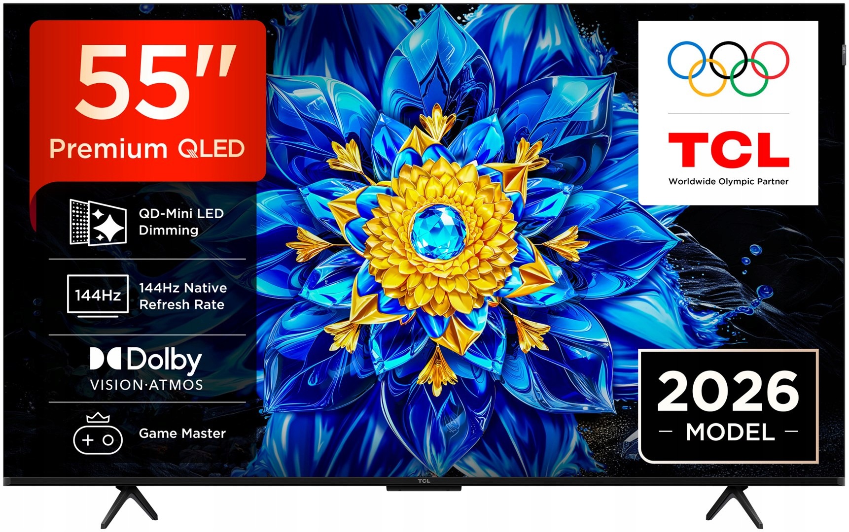 Telewizor Tcl 55P8L Qled 55 4K Ultra Hd 144Hz Google Tv Dolby Atmos Czarny