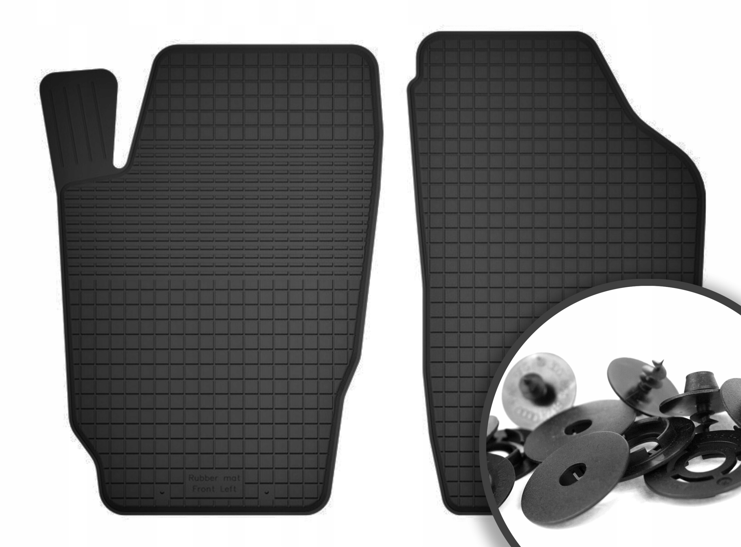 Czarne Dywaniki Samochodowe Gumowe Korytkowe Zestaw rant 2CM Stopery