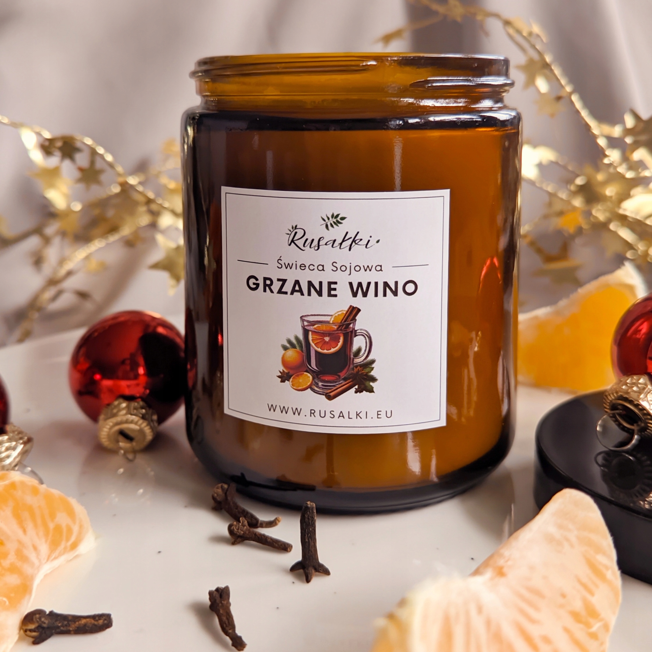 Svařené Víno Sójová svíčka s vůní vína s kořením jedinečná vůně