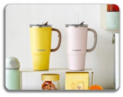 BUYDEEM Kubek termiczny ze słomką 700 ml, DS57, Pink — 7