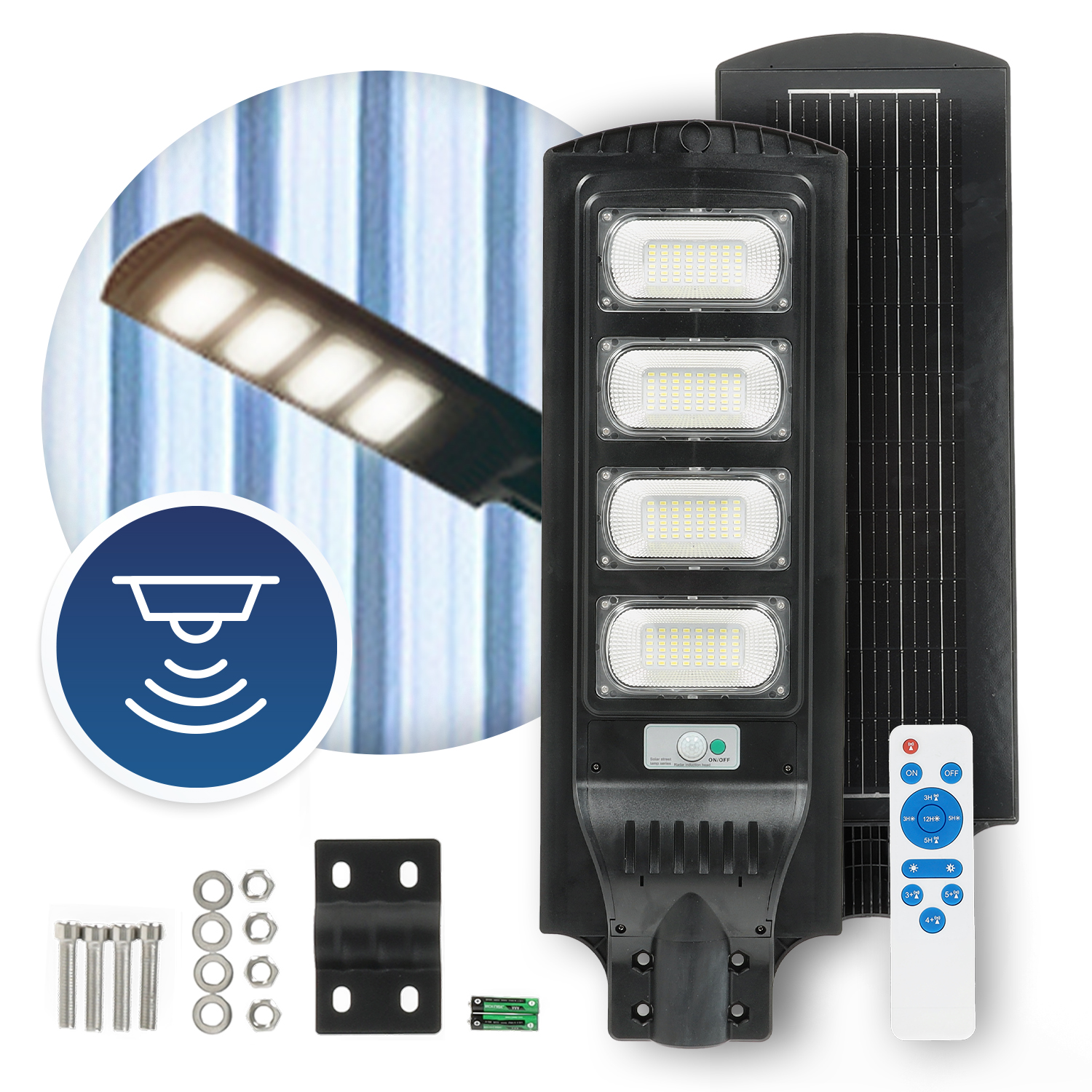 Led silniční svítidlo 11W Solární Lampa Barva Studená 6500K Snímač pohybu IP54