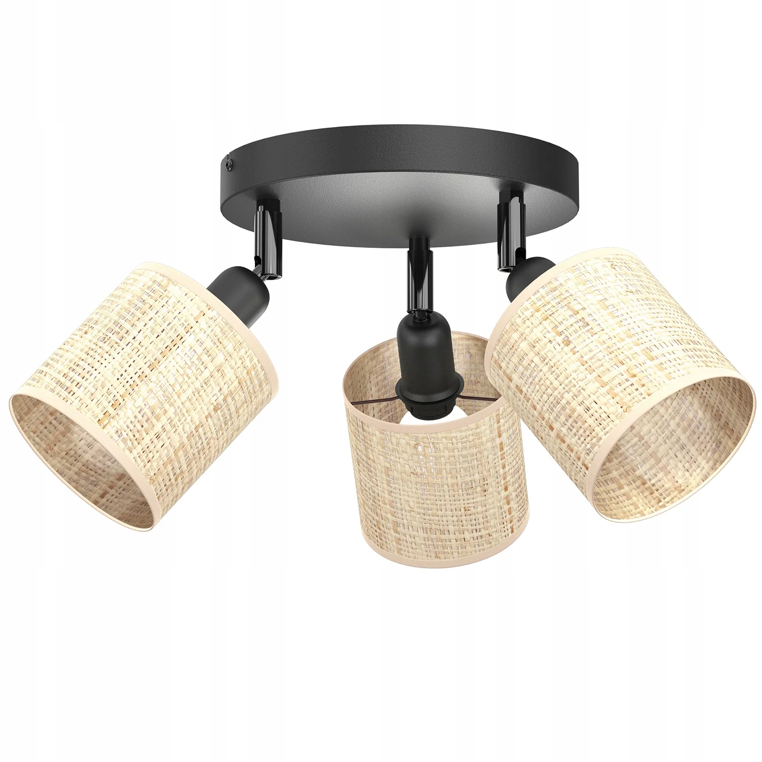 Luminex Stropní Svítidlo Rattan Spot 3xE14 Pohyblivá kulatá 15W černá