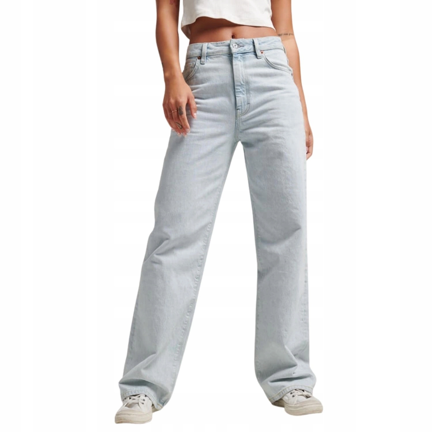 Dámské džínové kalhoty Superdry s vysokým pasem a širokou nohavicí Wide W26