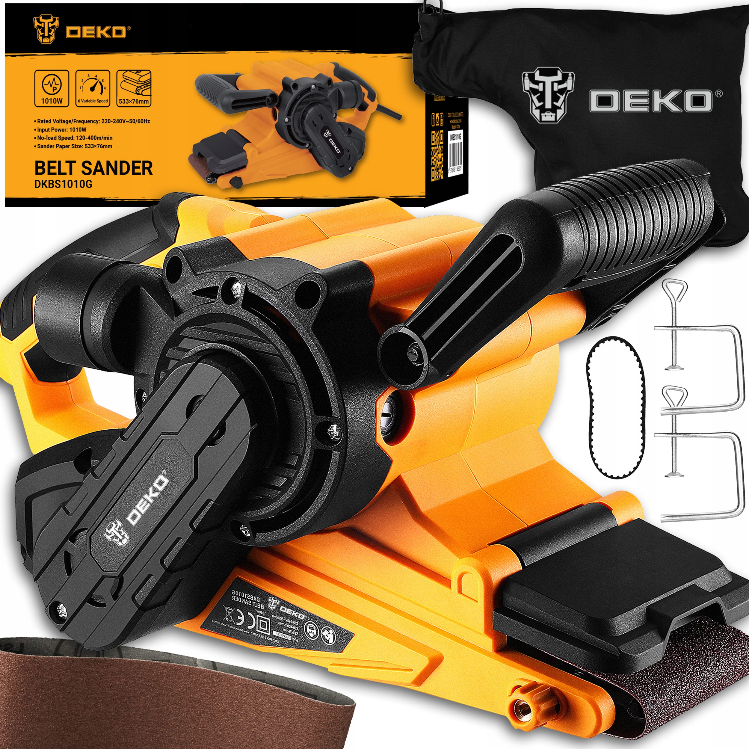 Síťová Pásová Bruska Na Dřevo 1010W Čisticí Pásová Bruska Silná Deko