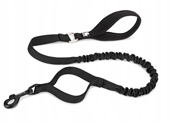 Smycz dla psa z amortyzatorem Truelove Adventure 160cm czarna L