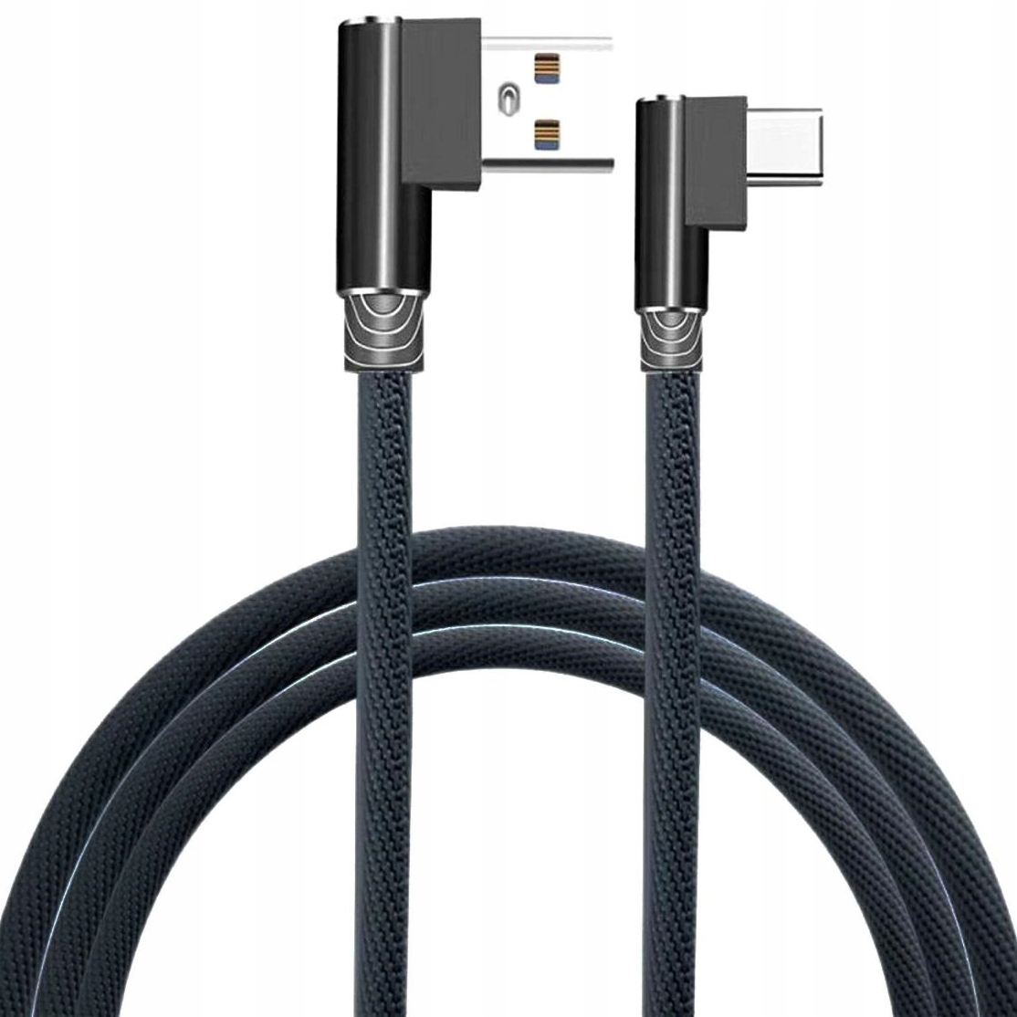 

Pleciony kabel kątowy Usb Usb-c typ C 1m czarny