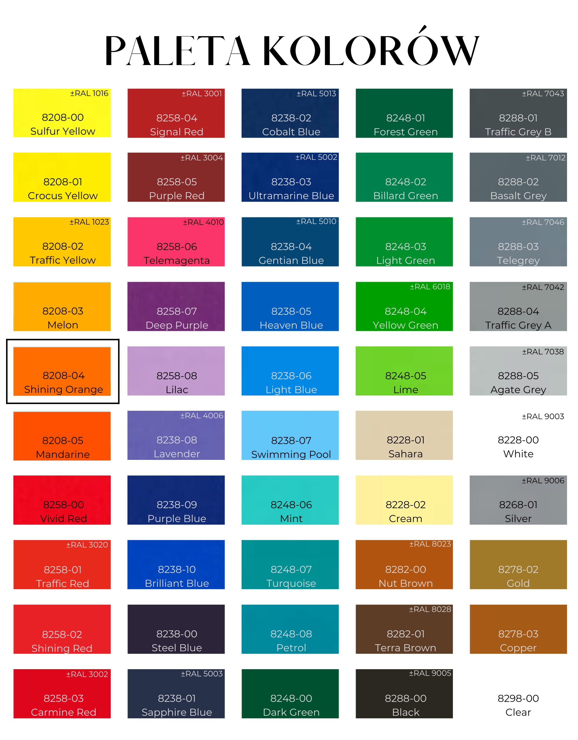 FOLIA SAMOCHODOWA NAKLEJKA MATOWA MAT AUTO METRY Kolor pomarańczowy