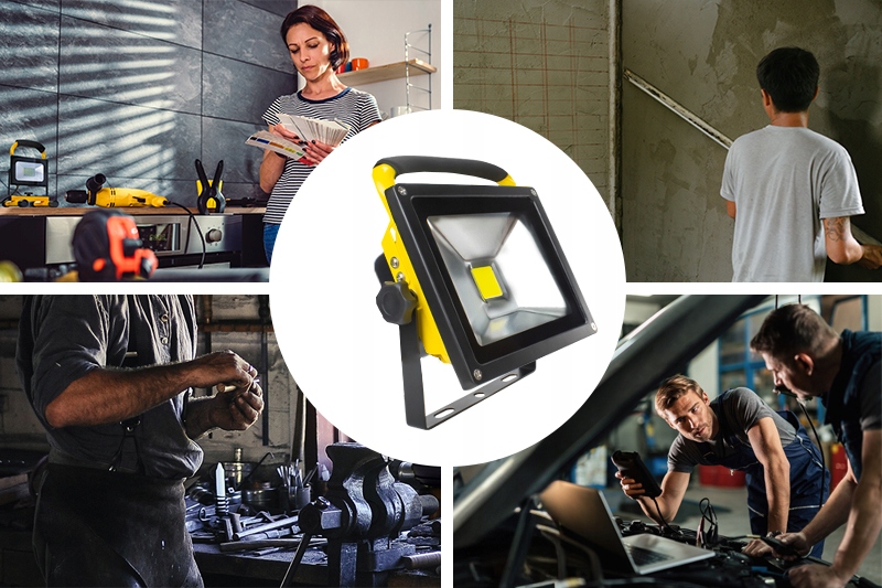 LAMPA LED AKUMULATOROWA BEZPRZEWODOWA Z UCHWYTEM NA STOJAKU 50W 2700lm Marka Decorya