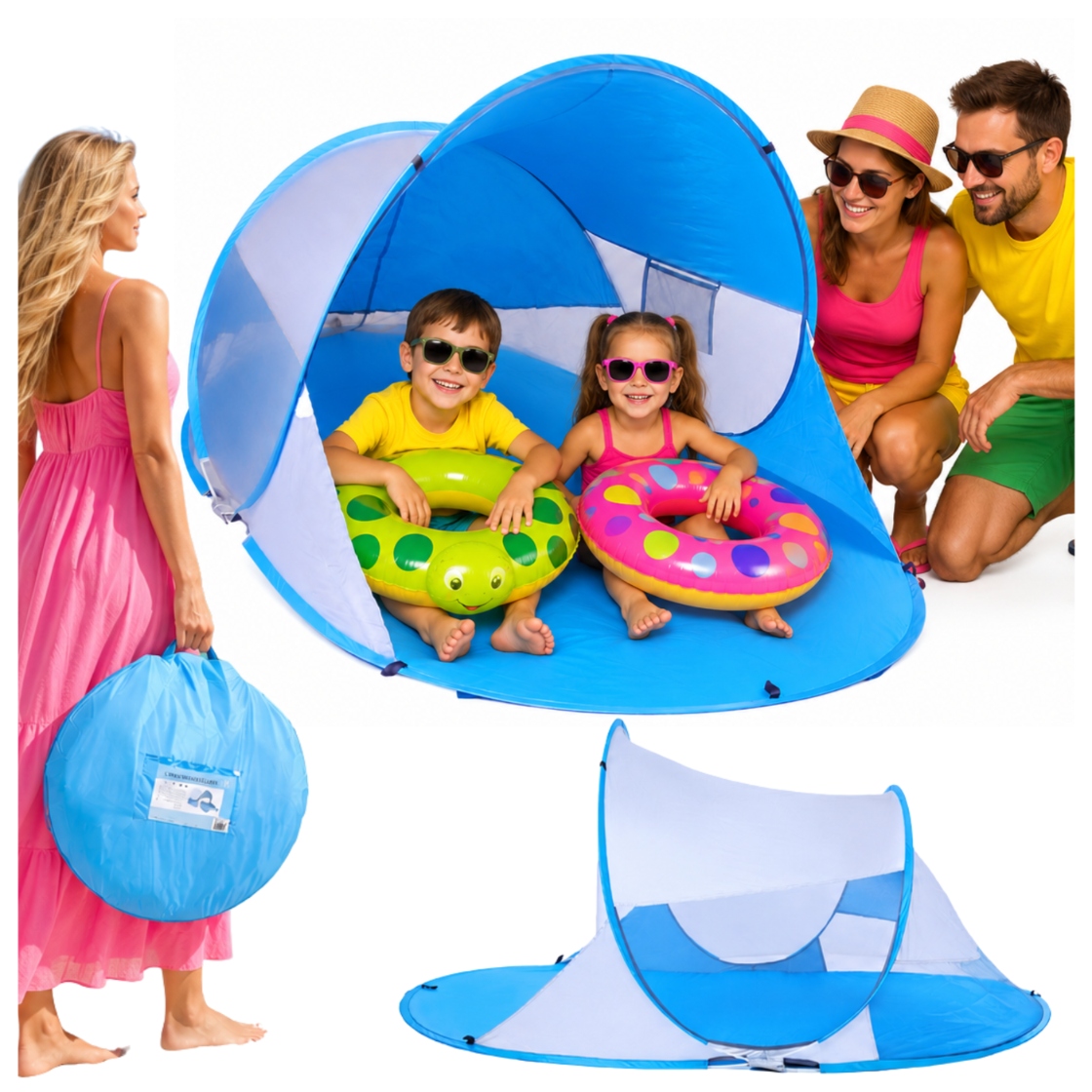 Stan Na Zahradní Pláž Paraván Samorozkládací Pop-up UV50+ Velký