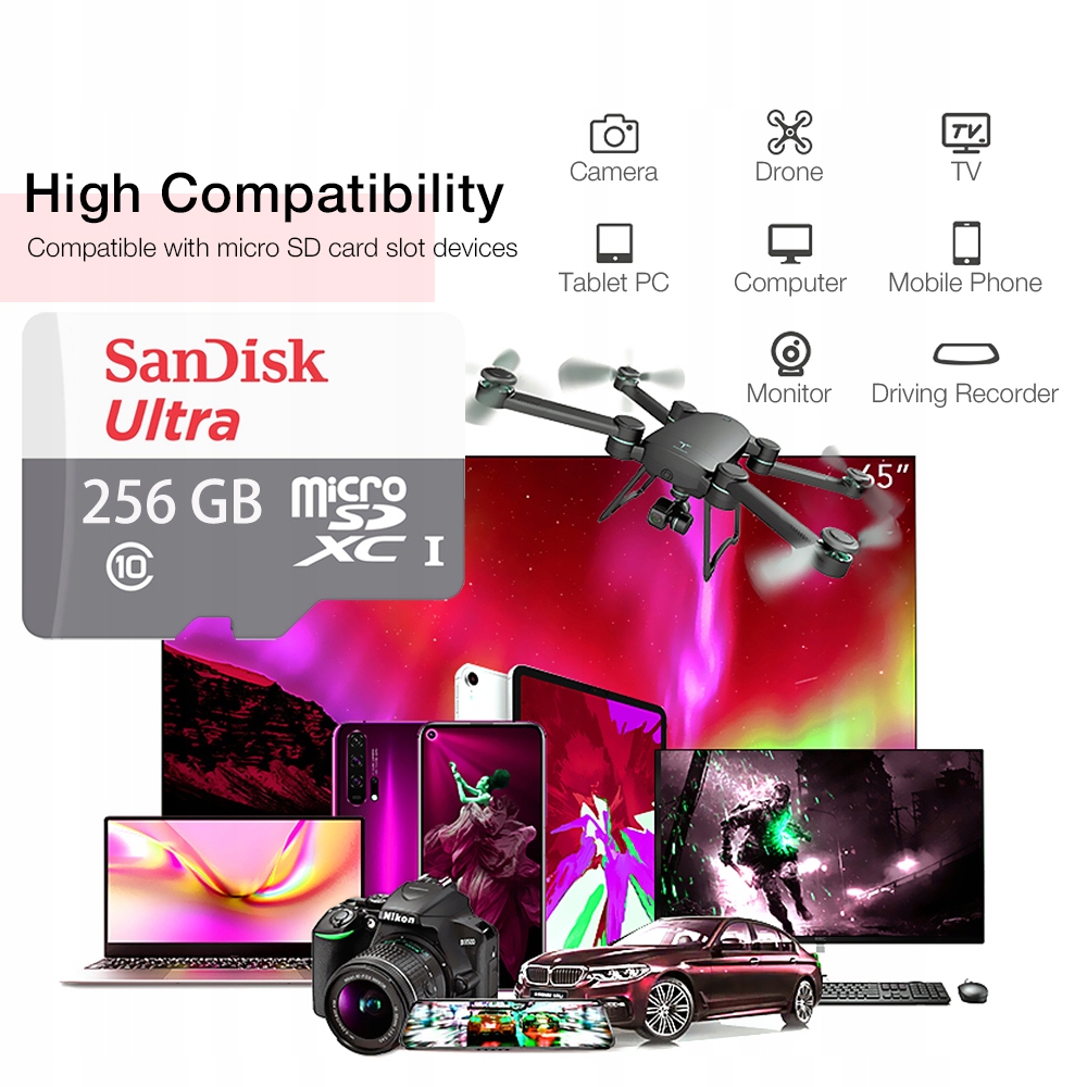 Karta pamięci SanDisk Ultra 256 GB MicroSDXC Kod producenta 798087393862