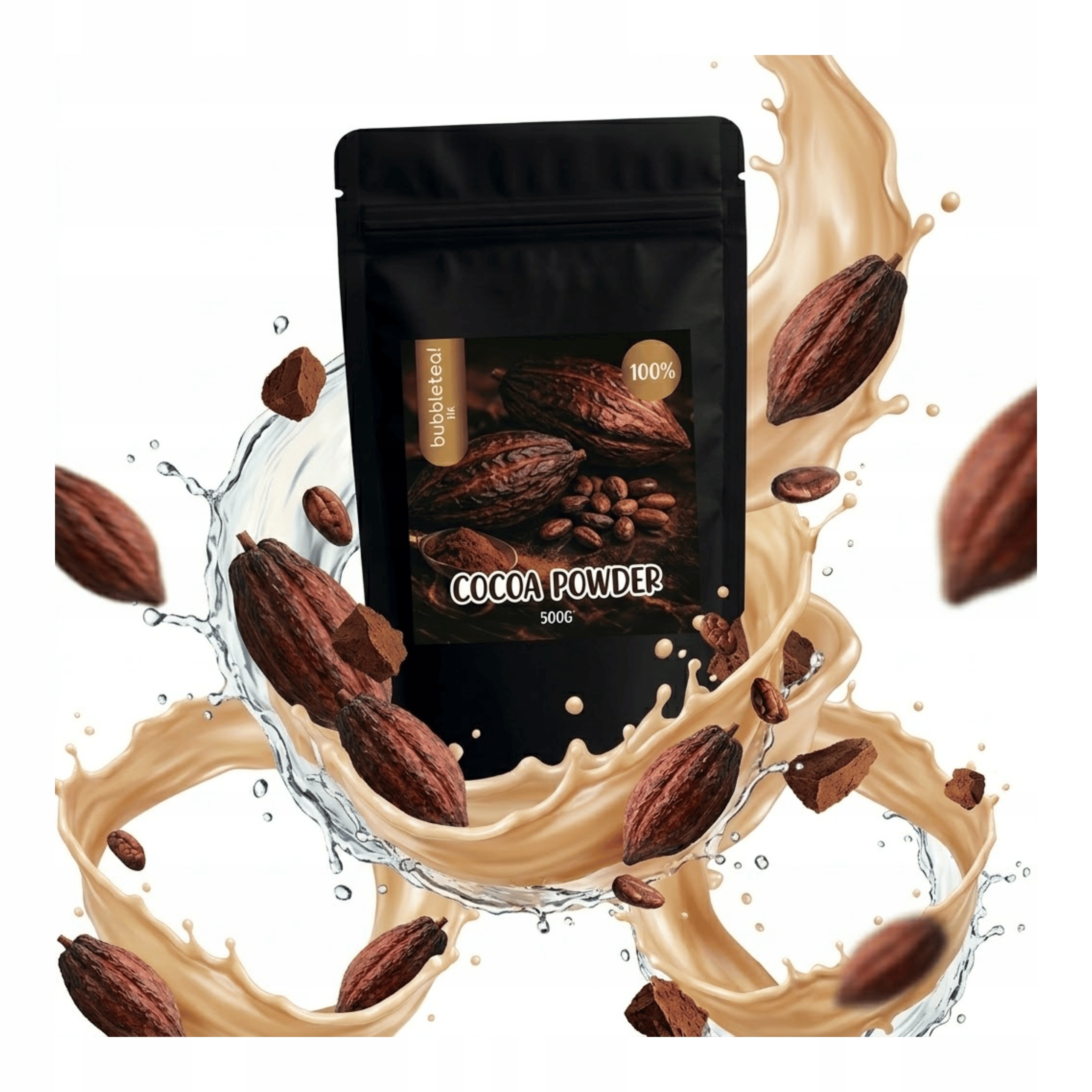 Kakao v prášku Premium 100% Čisté přírodní pudrová zrna Ghana Afrika 500 g