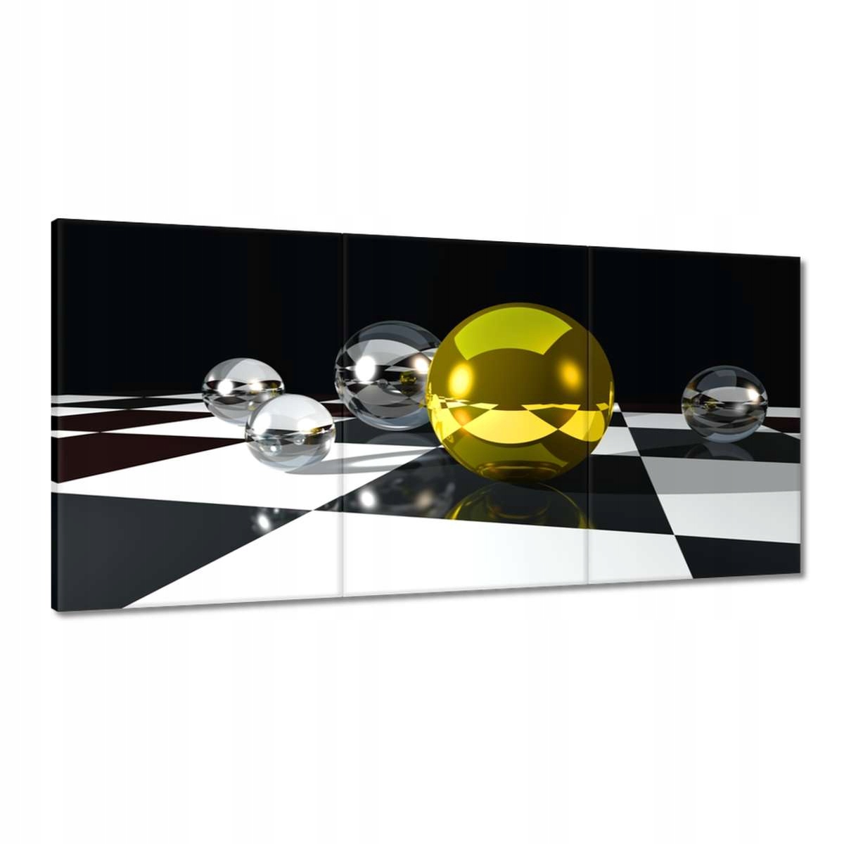 Obrazy 180x90 Žlutá koule na šachovnici