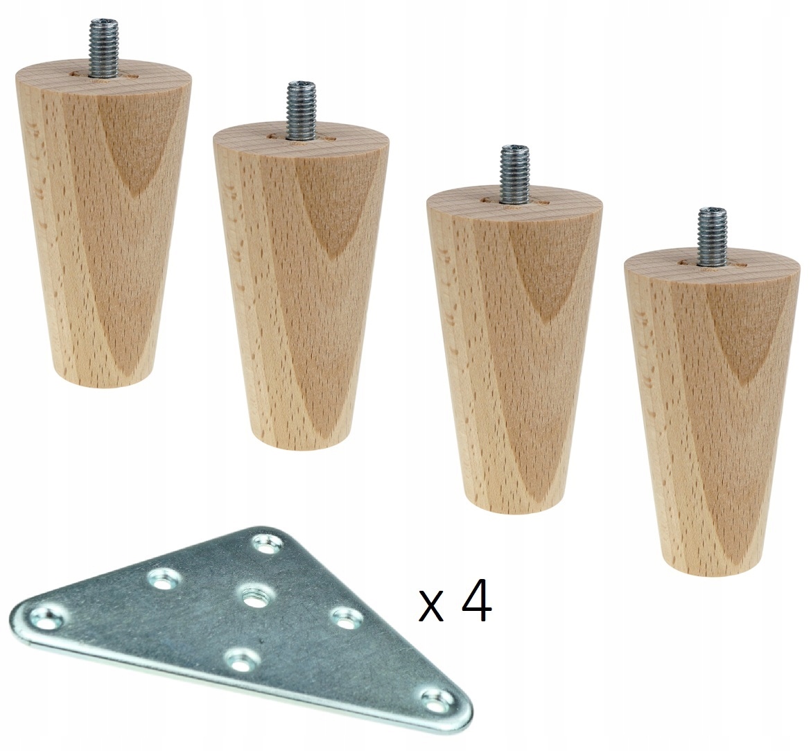 

4x noga nogi do mebli 8 cm z blachą montażową