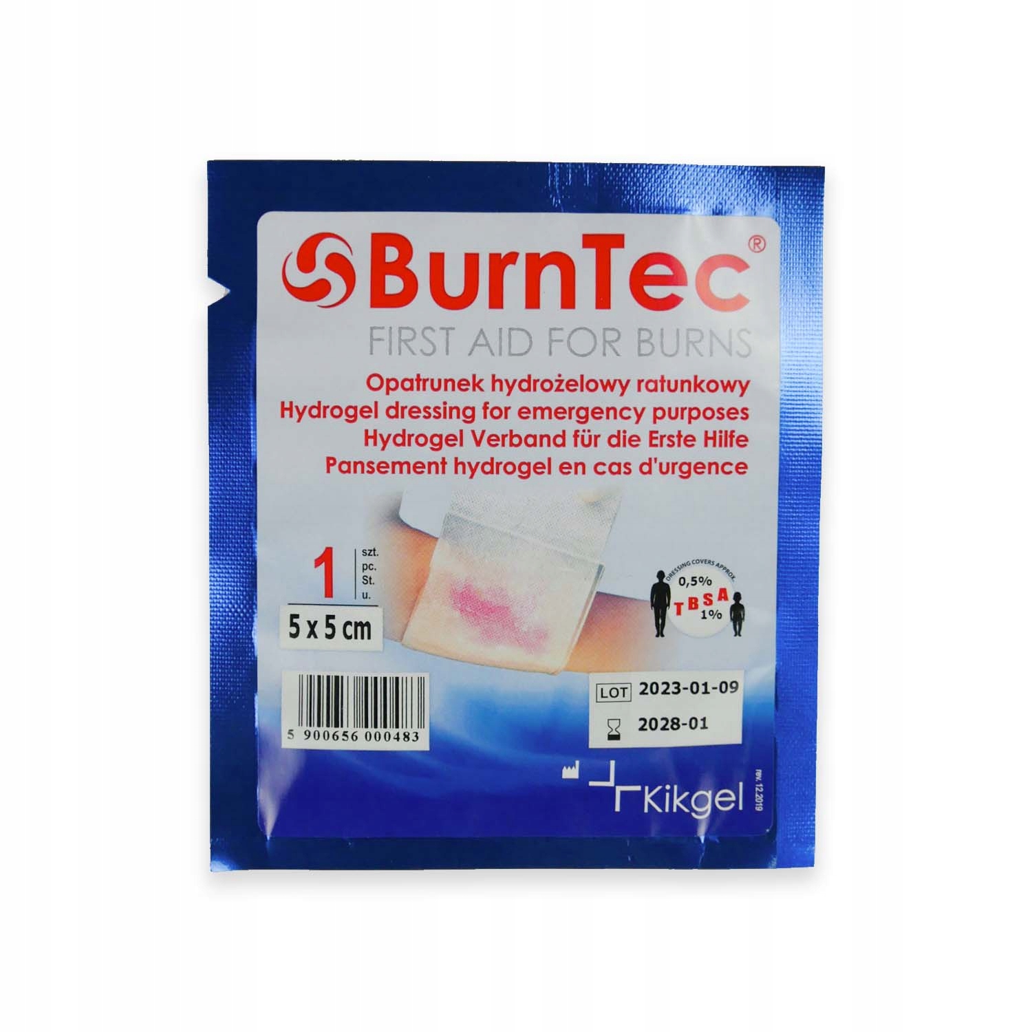 

Hydrożelowy opatrunek ratunkowy 5x5cm BurnTec 1szt