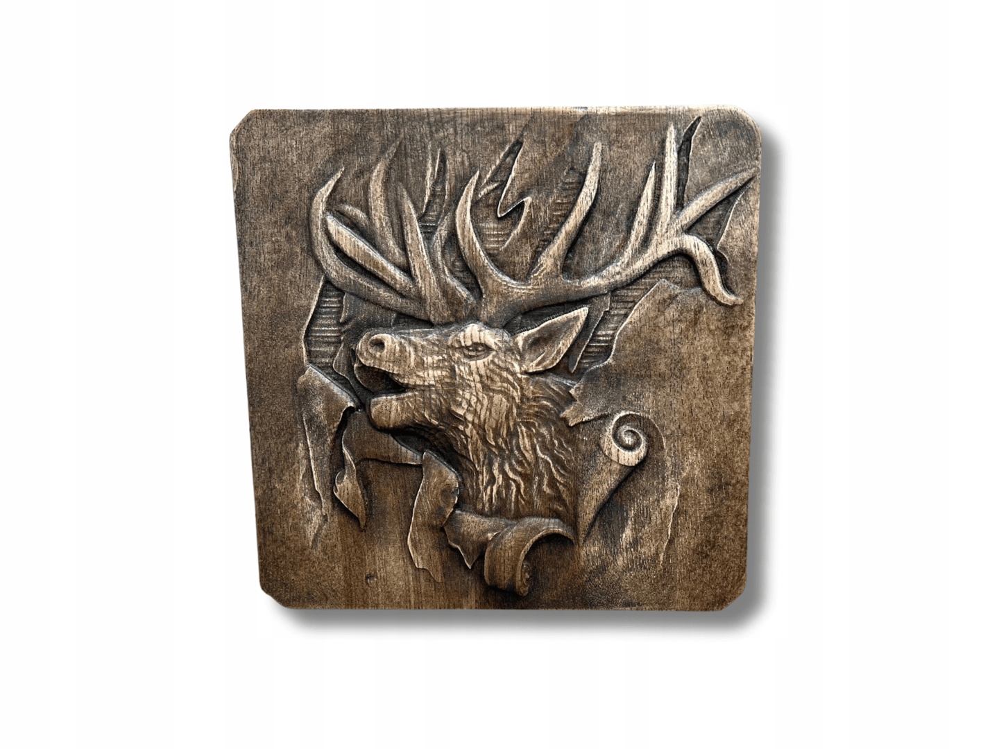 Drevený reliéf Jeleň na revíri darček pre poľovníka 24,5 cm