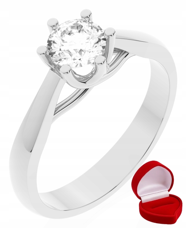 Zlatý Prstýnek 585 14k Safír 0,50 ct Bílé Zlato R14