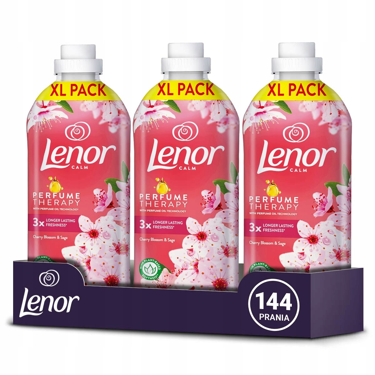 Sada Lenor tekutá aviváž Cherry Blossom & Sage 144 praní, 3x1,2 l