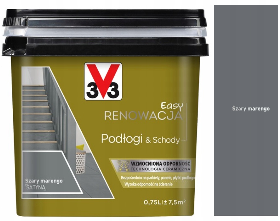 Easy renowacja V33 farba do podłóg i schodów 0,75l Szary Marengo satyna