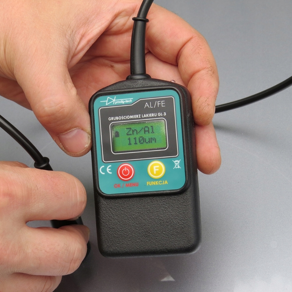Czujnik grubości lakieru miernik PRODIG GL-3s-UV z przewodem stal ocynk ALU Marka Prodig-Tech