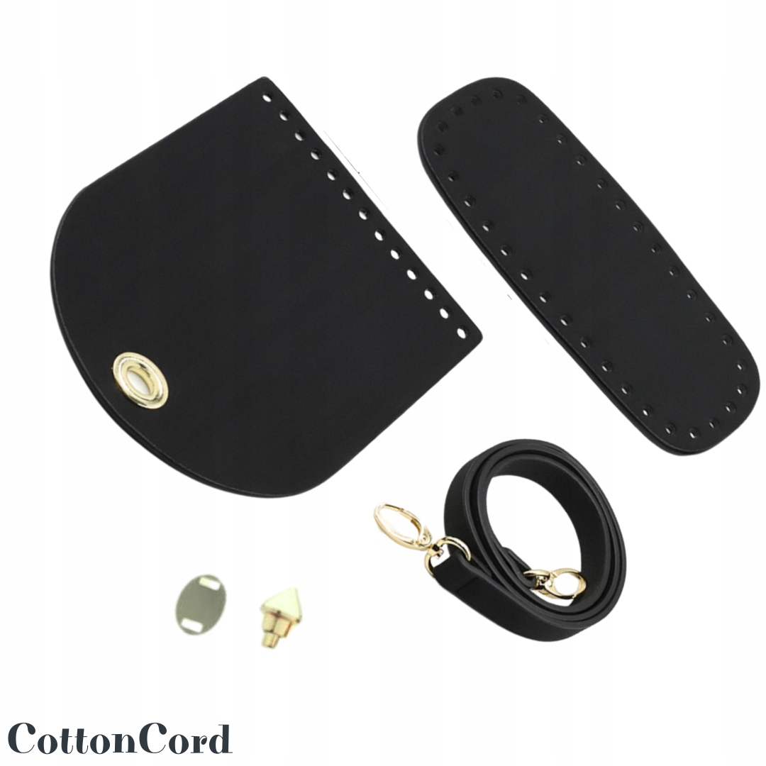 Sada na výrobu kabelky z ekokůže Černá Zlatá