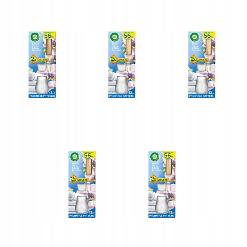 Air Wick Vonné tyčinky Čerstvé prádlo a Bílá Orchidej 42 ml X5
