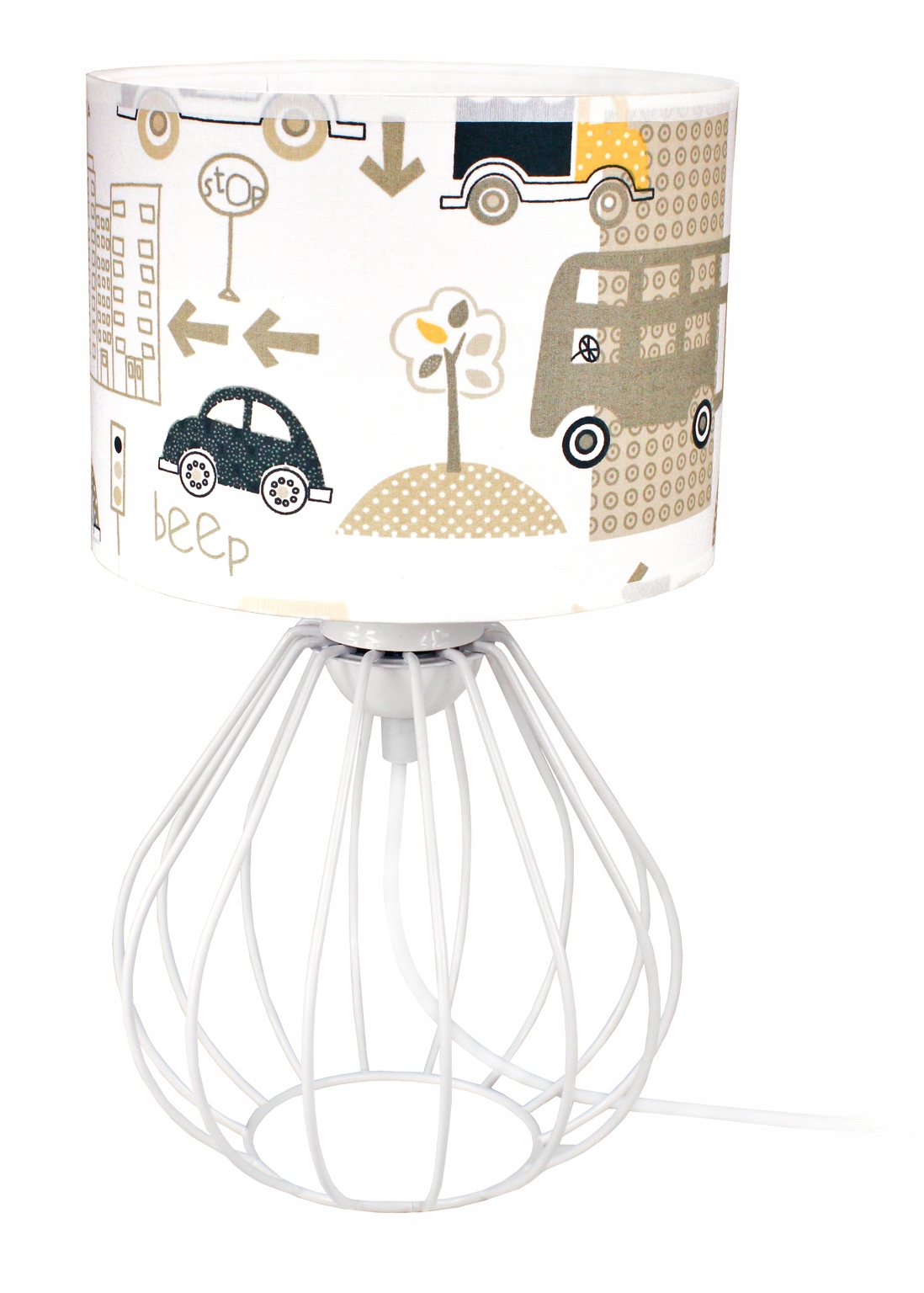 

Lampa stołowa nocna na stolik abażur Autka