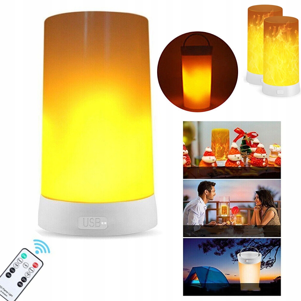 2 X Blikající Led Lampy S Efektem Plamene A Dálkovým Ovládáním, Voděodolná Led Lampa