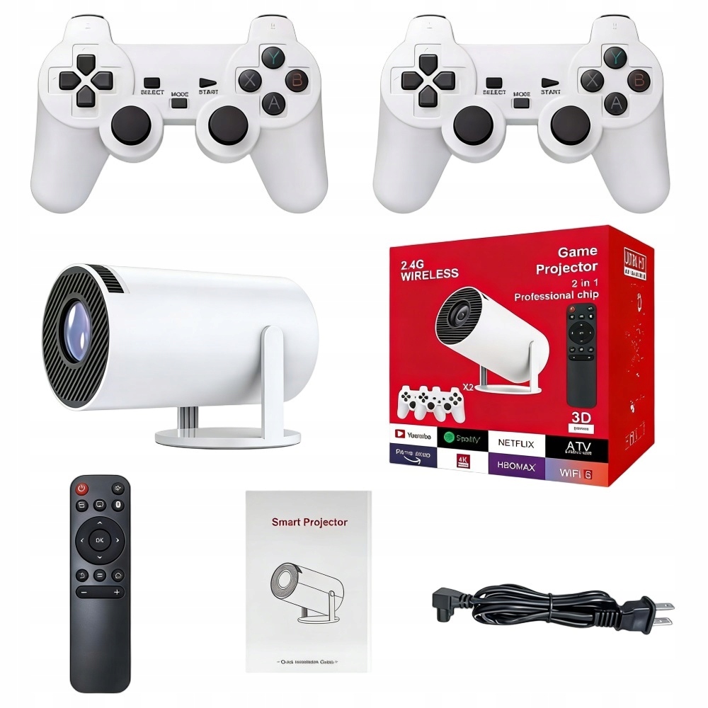 Projektor z systemem Android Grami Retro 2 Pady 20000 Gier Konsola Retro