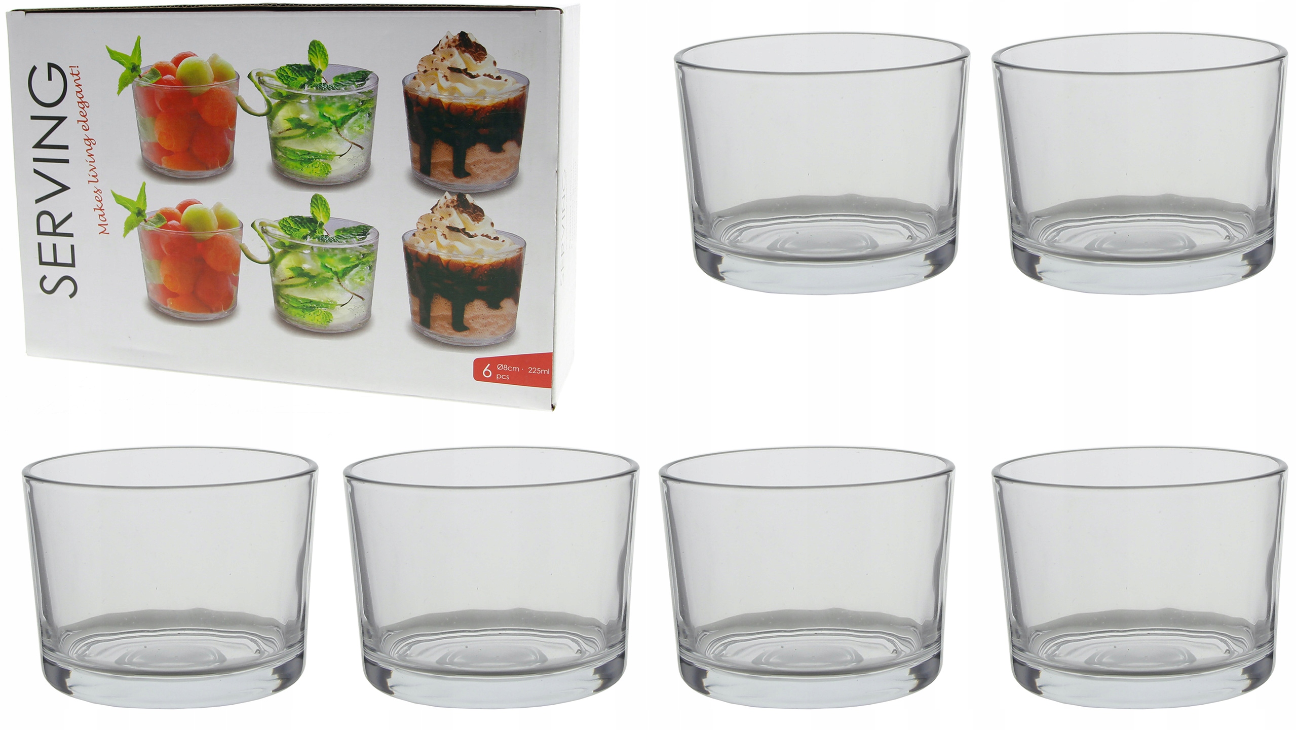 ZESTAW 6 POJEMNIKÓW SZKLANYCH NA PRZEKĄSKI EAN (GTIN) 5905908246855