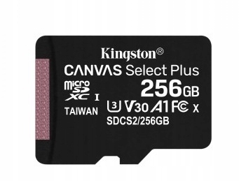 Kingston Karta pamięci microSD 256GB Canvas Select Plus 100/85MB/s Adapter