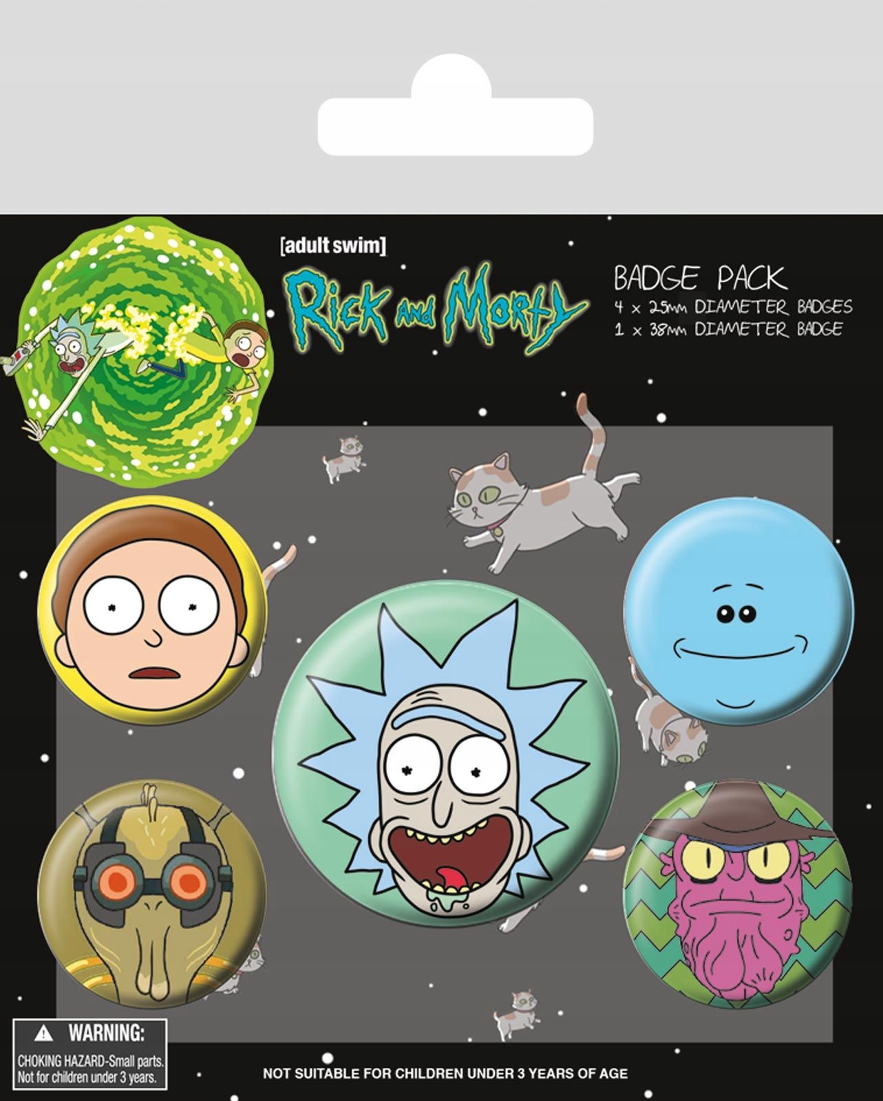 

Rick and Morty Heads Głowy 5 przypinek z serialu