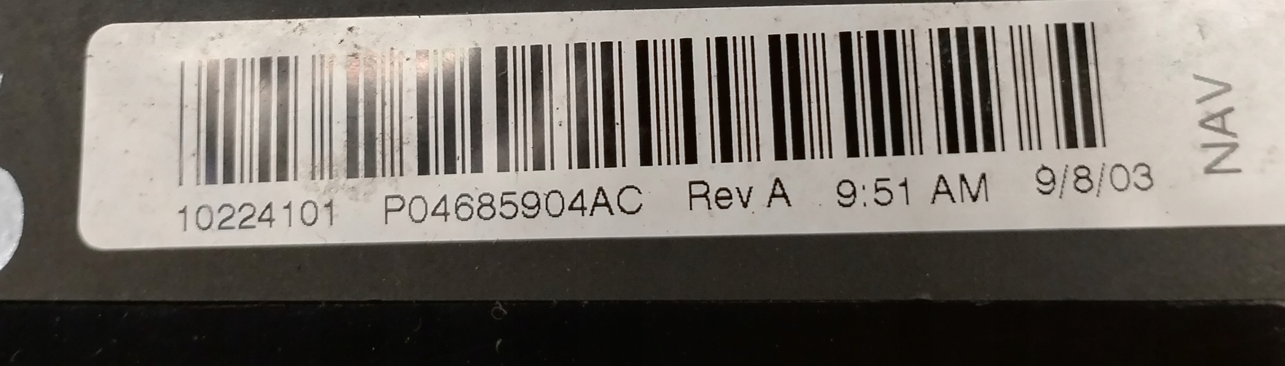 Panel regulation navigation clock Chrysler Pacific 04685904AC