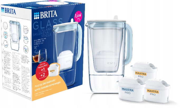 Brita dzbanek filtrujący Glass wkład Pure Performance 2x Hard Water