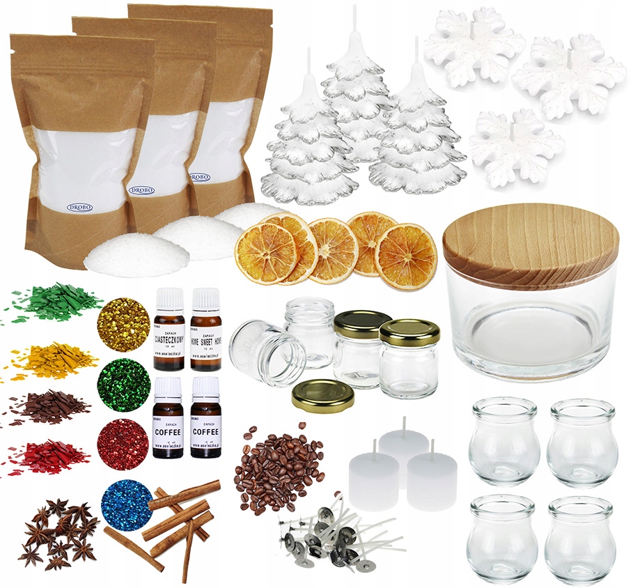 Velká sada na výrobu svíček XXL svíčky pro vánoční dekorace 36