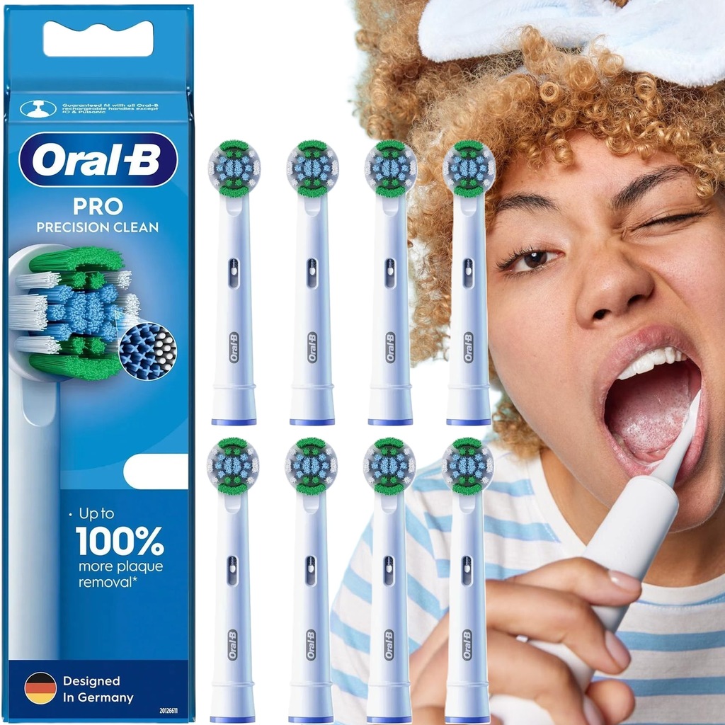 Końcówki Oral-b Braun Precision Clean Pro Do Szczoteczki Elektrycznej 8 Szt