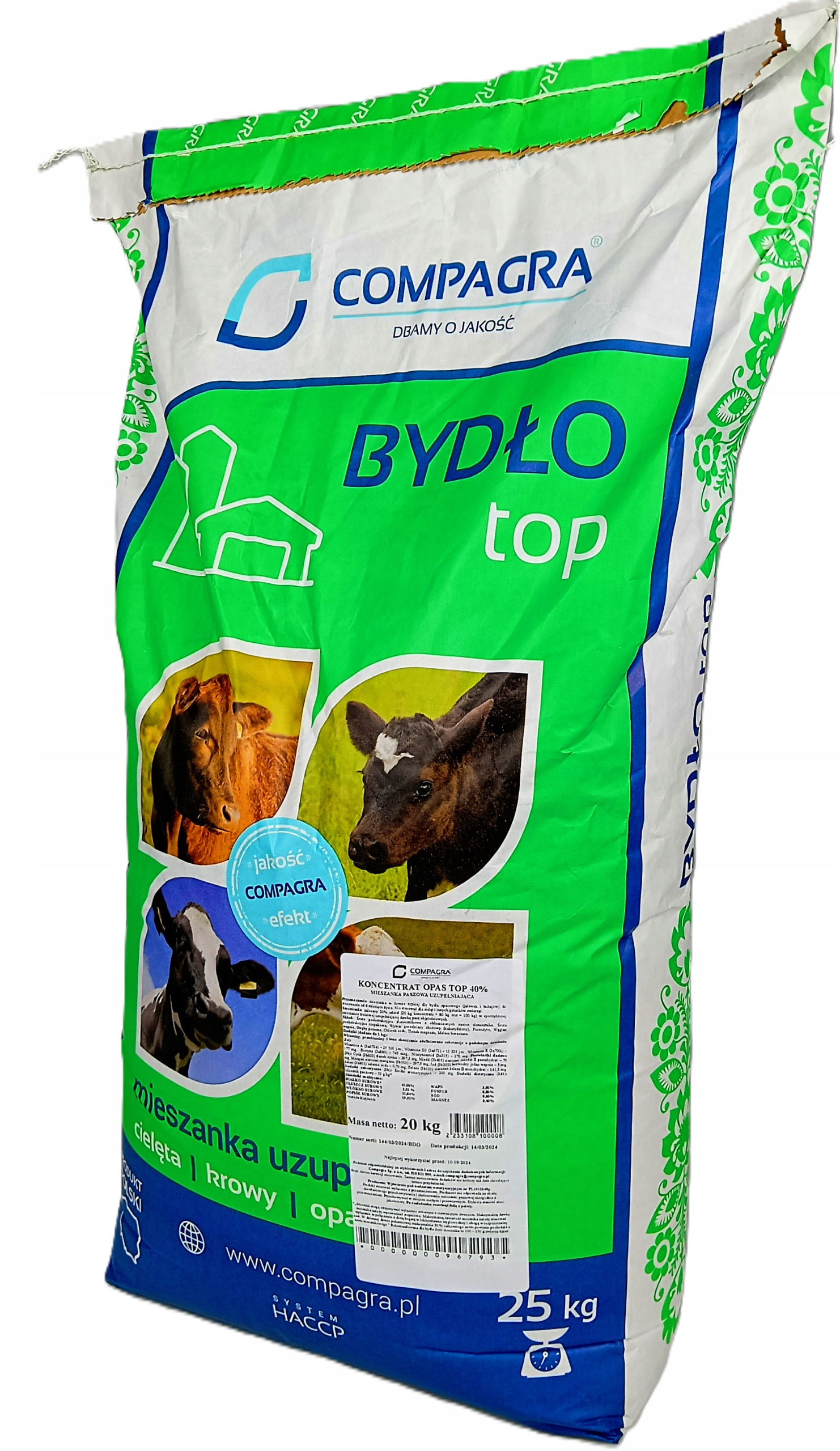 KONCENTRAT OPAS 40 DLA OPSOW BYDLA OPASOWEGO PASZA WITAMINY 20KG DLA BYKOW Marka inna