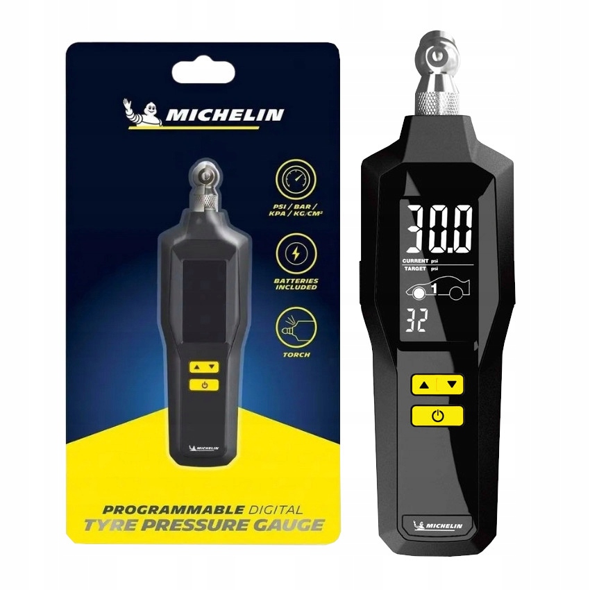 Digitální měřič tlaku v pneumatikách s Led svítilnou, manometr, tlakoměr